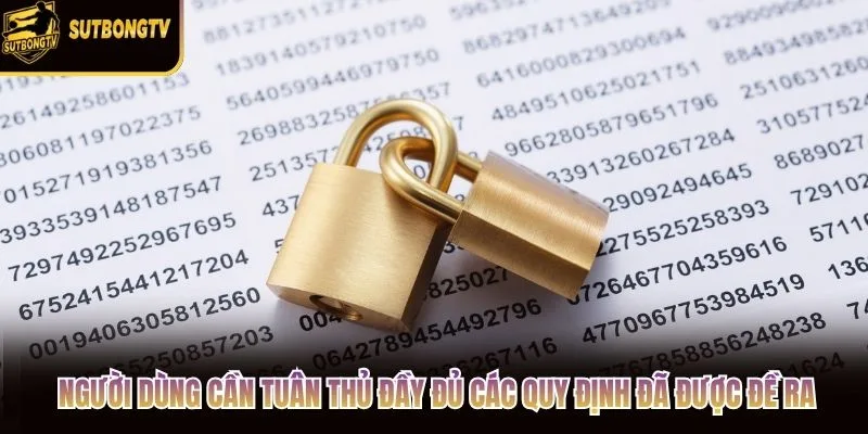 Người dùng cần tuân thủ đầy đủ các quy định đã được đề ra